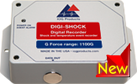 Digital impact and temperature recorder, DIGI-SHOCK